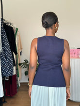 Load image into Gallery viewer, Blue button detail knit top
