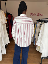 Load image into Gallery viewer, Red and white striped longsleeves shirt
