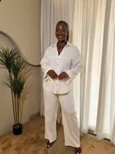 Load image into Gallery viewer, White belted trousers two piece
