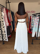 Load image into Gallery viewer, White cutout embroidered jumpsuit
