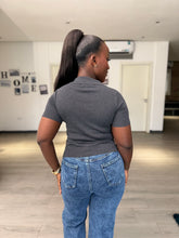 Load image into Gallery viewer, Grey knit ribbed top
