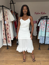 Load image into Gallery viewer, White lace bottom maxi dress
