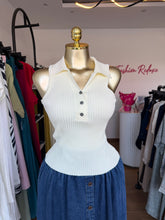 Load image into Gallery viewer, Cream ribbed top
