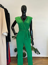 Load image into Gallery viewer, Green pleated jumpsuit
