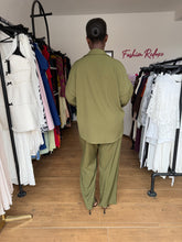 Load image into Gallery viewer, Army Green belted two piece
