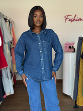 Load image into Gallery viewer, Deep blue denim longsleeves shirt

