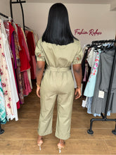 Load image into Gallery viewer, Green cargo jumpsuit
