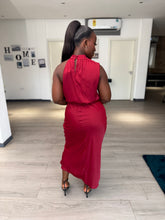 Load image into Gallery viewer, High neck one arm midi dress
