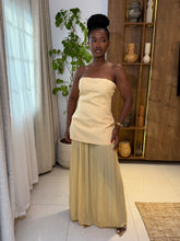 Load image into Gallery viewer, Yellow maxi pleated dress
