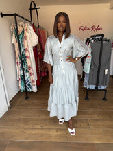 Load image into Gallery viewer, Blue lace maxi dress
