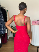 Load image into Gallery viewer, Red cut out maxi frill dress
