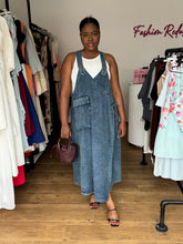 Load image into Gallery viewer, Sleeveless denim maxi pinafore
