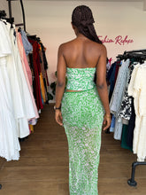 Load image into Gallery viewer, Green mesh sleeveless dress
