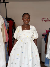 Load image into Gallery viewer, Cream multi colored pattern maxi dress
