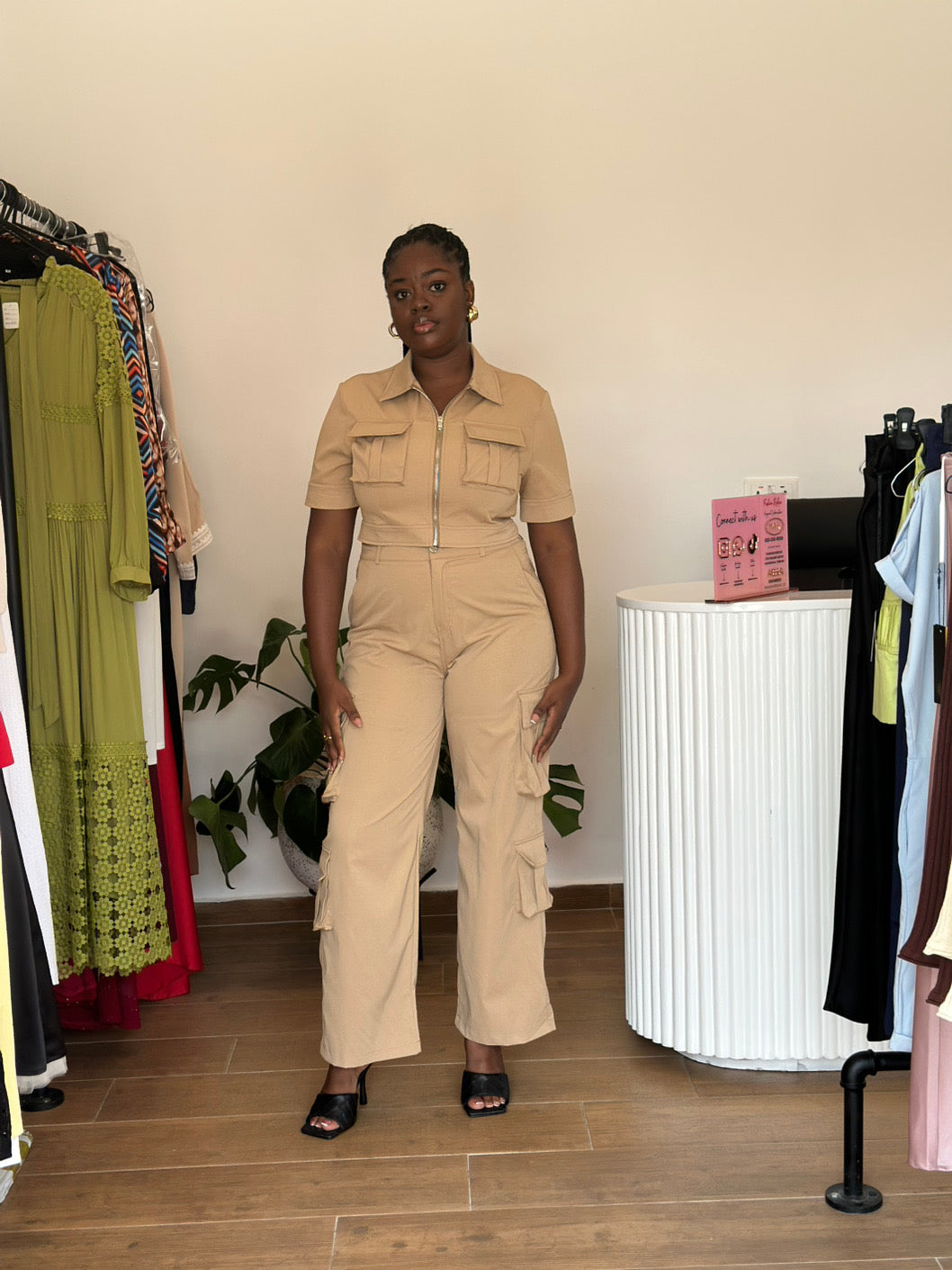 Brown cargo pants two piece