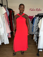 Load image into Gallery viewer, Orange maxi sleeveless dress
