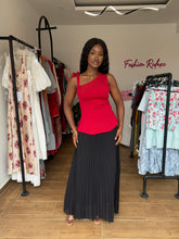 Load image into Gallery viewer, Black chiffon maxi skirt
