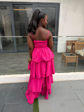 Load image into Gallery viewer, Pink cut out four step maxi dress
