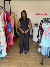 Load image into Gallery viewer, Black wrap top two piece
