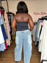 Load image into Gallery viewer, Navy blue and white striped tie sleeveless top
