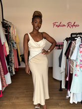 Load image into Gallery viewer, Nude cowl neck midi sleeveless midi dress
