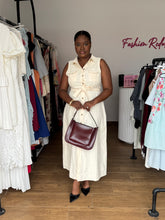 Load image into Gallery viewer, Cream belted linen dress
