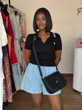 Load image into Gallery viewer, Black and white polo top

