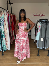 Load image into Gallery viewer, Floral patterned tie back maxi sleeveless dress
