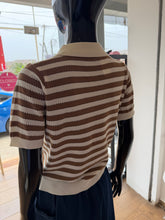 Load image into Gallery viewer, Mustard and white button detail top
