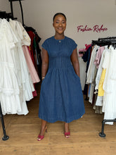 Load image into Gallery viewer, Denim maxi flair dress
