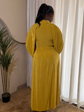 Load image into Gallery viewer, Mustard gold detail slinky dress
