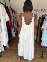 Load image into Gallery viewer, Cream maxi open back shift dress
