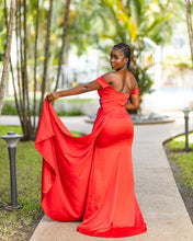 Load image into Gallery viewer, Red embellished maxi dress
