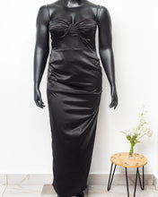 Load image into Gallery viewer, Black silk maxi dress
